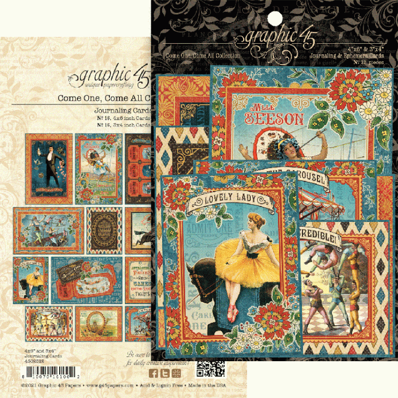 Graphic 45 Come One, Come All! Journaling Cards (4502312)